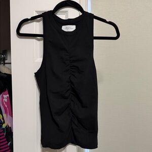 Chic Black Ruched Tank Top